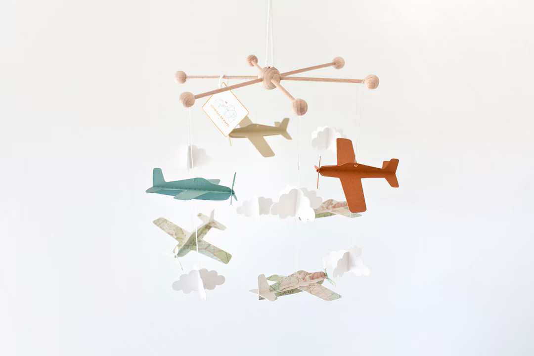 Vintage Airplane Mobile Baby. Travel Nursery Airplane Mobile. - Etsy | Etsy (US)