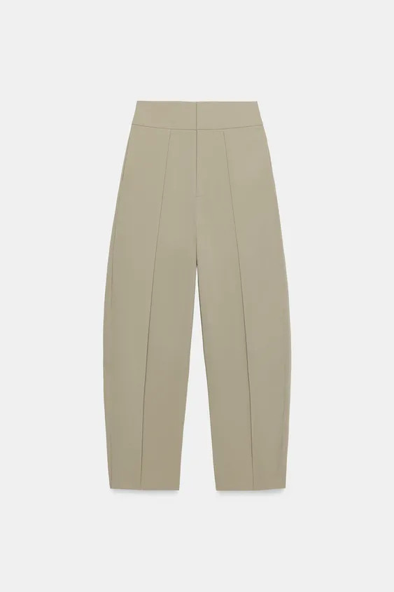 STRIPED PLEATED BALLOON TROUSERS | Zara UK