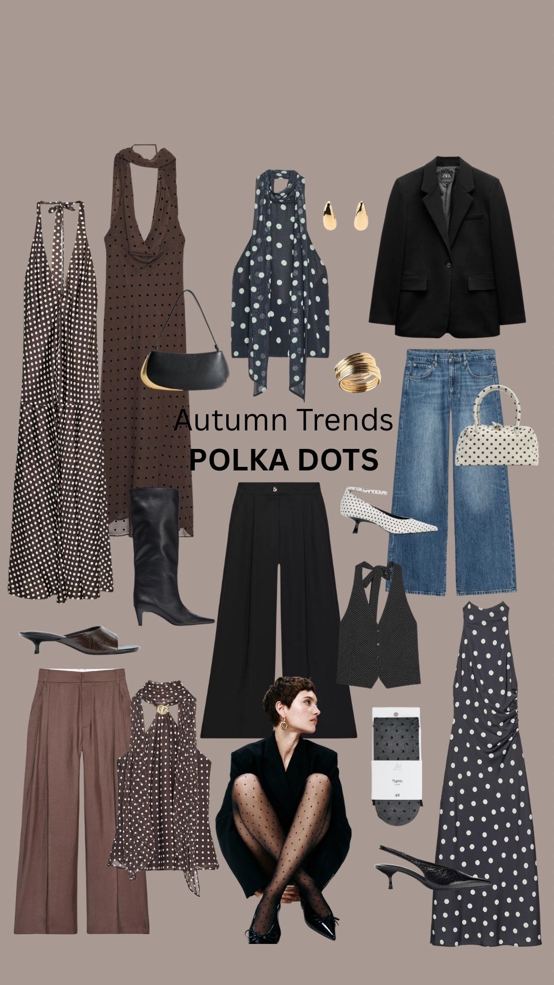 Autumn trends: Polka dots 🖤

Black blazer, polka dot dress, brown dress, black trousers, halter neck top, polka dot top, tights 

#LTKautumn #LTKdresses #LTKstyletip