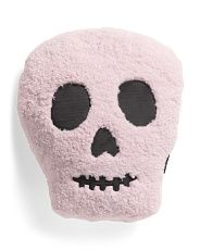 15x18 Shaped Sherpa Skull Halloween Pillow | Marshalls