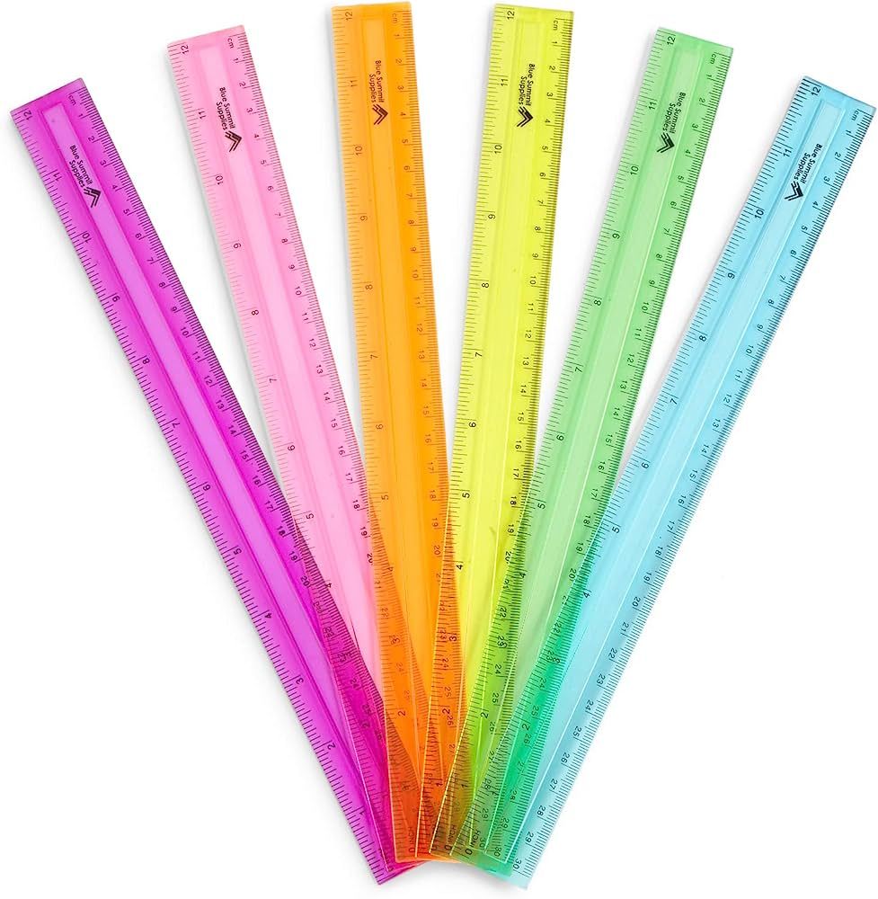 Blue Summit Supplies 30 Plastic Rulers, Bulk Shatterproof 12 Inch Ruler for School, Home, or Offi... | Amazon (US)