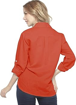 Match Women's Linen Button-Down Long Sleeve Shirts with Pockets #2046 | Amazon (US)
