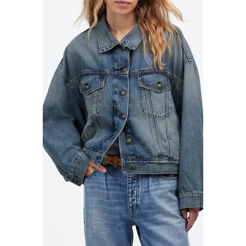 Madewell Crop Relaxed Denim Trucker Jacket in Billings Wash at Nordstrom Rack, Size Small | Nordstrom Rack