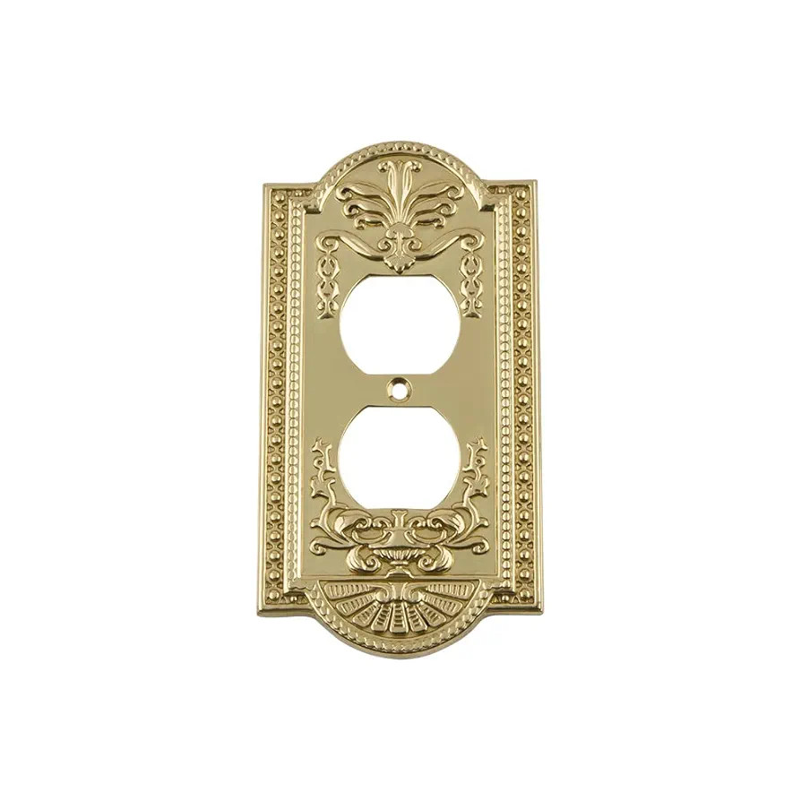Nostalgic Warehouse 720076 Meadows Switch Plate with Outlet, Unlacquered Brass, 1 Count (Pack of ... | Amazon (US)