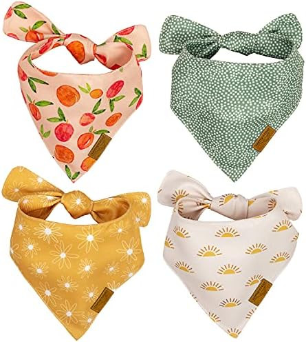 Remy+Roo Dog Bandanas - 4 Pack | Kathrine Set | Premium Durable Fabric | Unique Shape | Adjustabl... | Amazon (US)