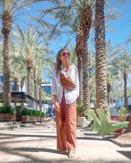 50% off sale: Old Navy Linen Wide-Leg Pants - so good I own them in 4 colors 😬
They don’t have this rust color currently, but I linked a more springy new color for you!!

Paired with a white gauze button-down shirtt

#LTKsalealert #LTKover40 #LTKfindsunder50