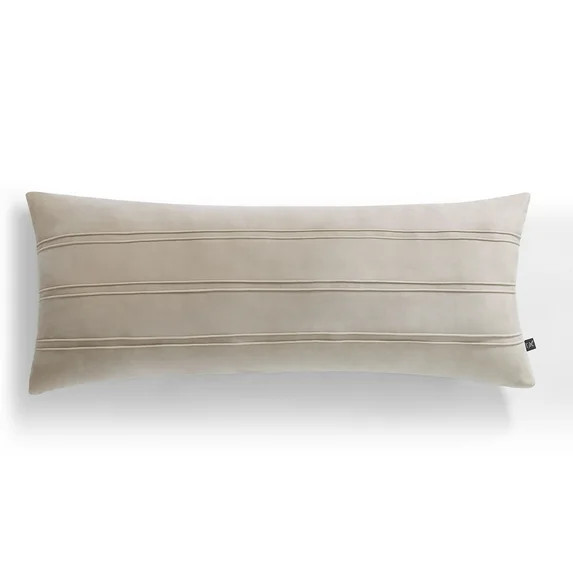 My Texas House 14" x 36" Rosalinn Taupe Velvet Oblong Decorative Pillow | Walmart (US)
