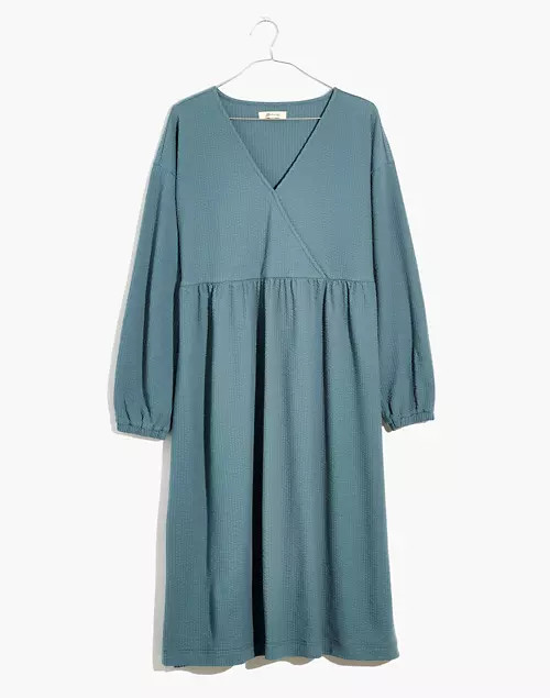 Long-Sleeve V-Neck Crossover Dress | Madewell