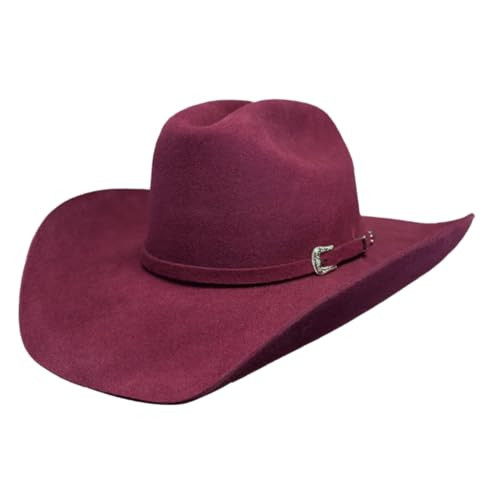 American Hat Makers Cattleman Felt Cowboy Hat | Colored Western Style,Comfortable Fit & Ranch Ready Look for Men & Women Burgundy | Amazon (US)