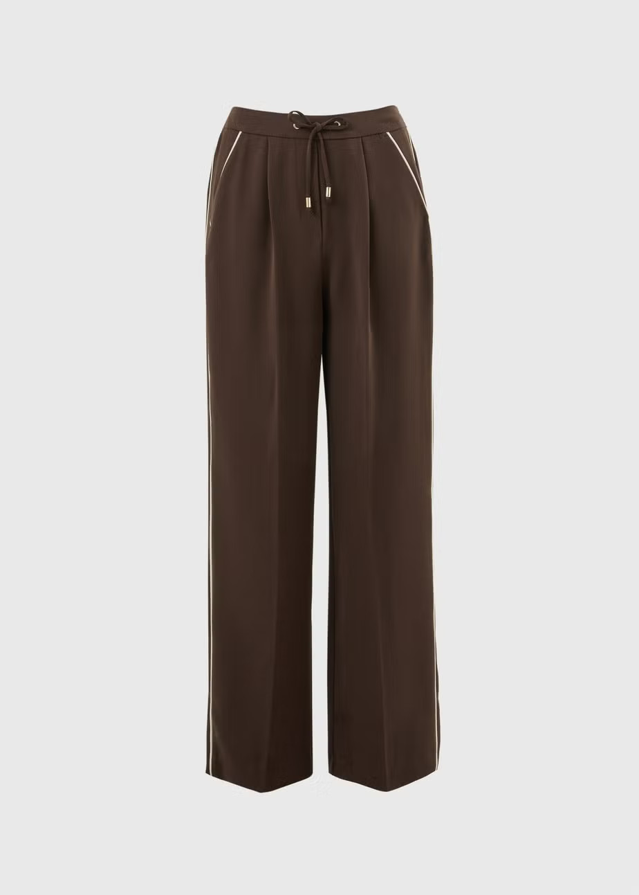 Et Vous Chocolate Brown Side Stripe Trousers | Matalan (UK)
