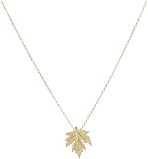 RUIZHEN Gold Silver Maple Leaf Autumn Leaf Pendant Necklace | Amazon (US)