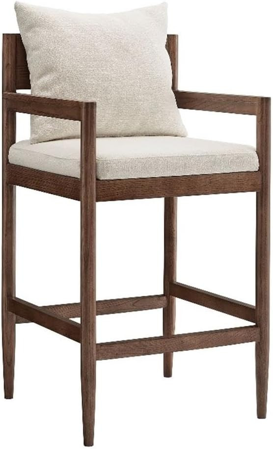 Modway Remington 29 Inch Barstool in Salt – Modern Upholstered Bar Height Stool with Back and A... | Amazon (US)