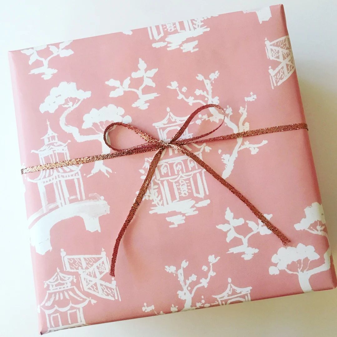 Wrapping Paper: Blush Pagoda wrapping Paper gift Wrap - Etsy | Etsy (US)