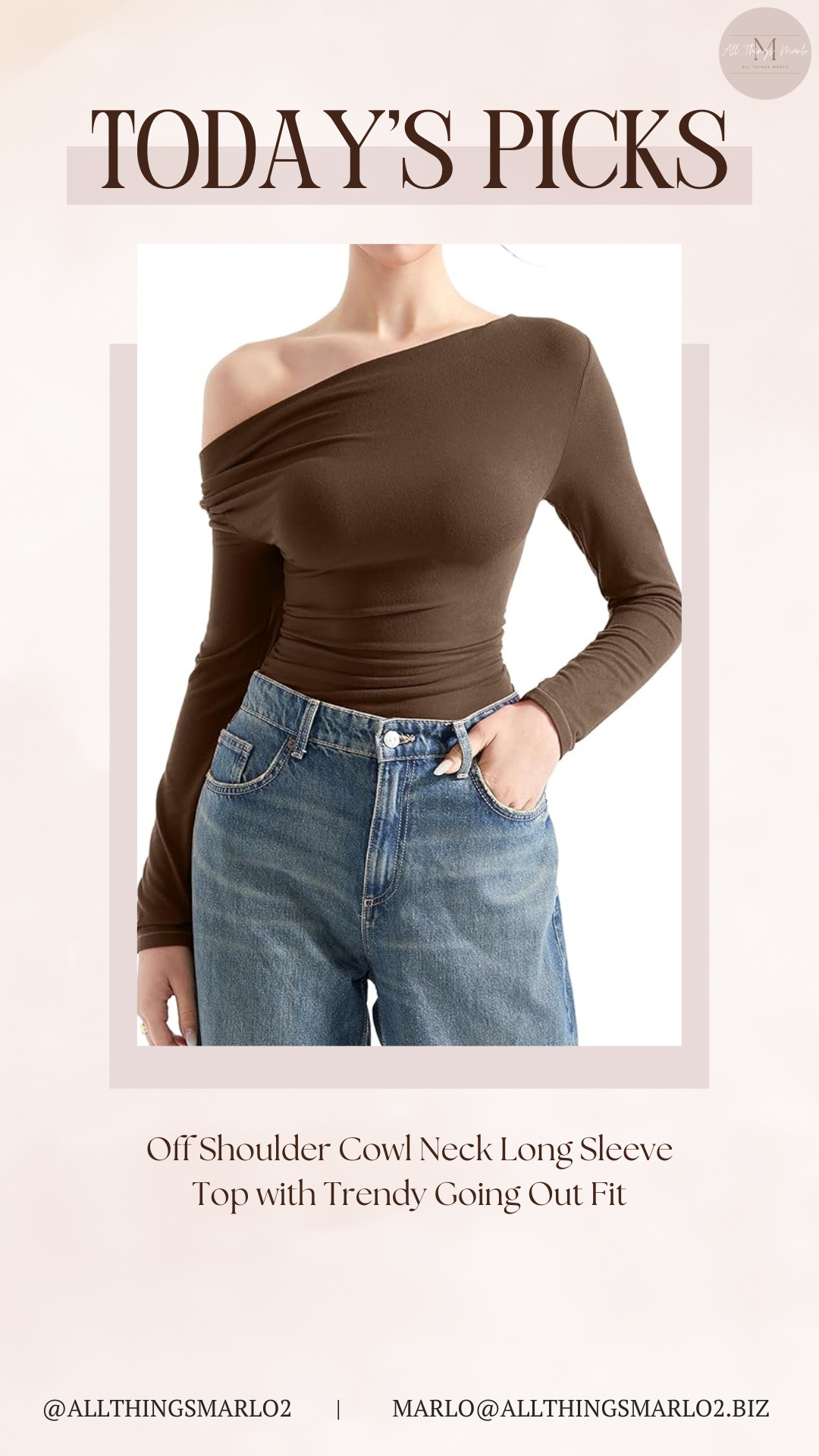 Off Shoulder Cowl Neck Long Sleeve Top with Trendy Going Out Fit 

 #LTKSeasonal #LTKWorkwear #LTKTravel