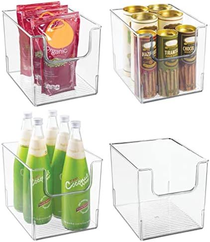 mDesign Modern Plastic Open Front Dip Storage Organizer Bin Basket for Kitchen Organization - Shelf, | Amazon (US)