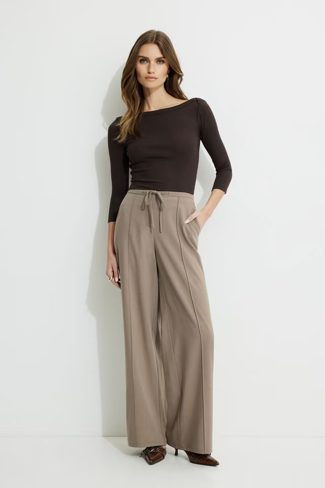 Drawstring Wide Leg Pants | Dynamite Clothing