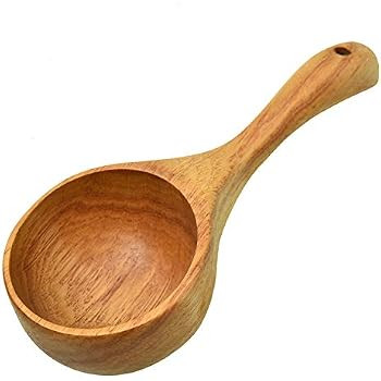 Monrocco Solid Wood Water Scoop Spoon Multipurpose Wooden Scoop Spoon Ladle Dipper Kitchen Utensi... | Amazon (US)