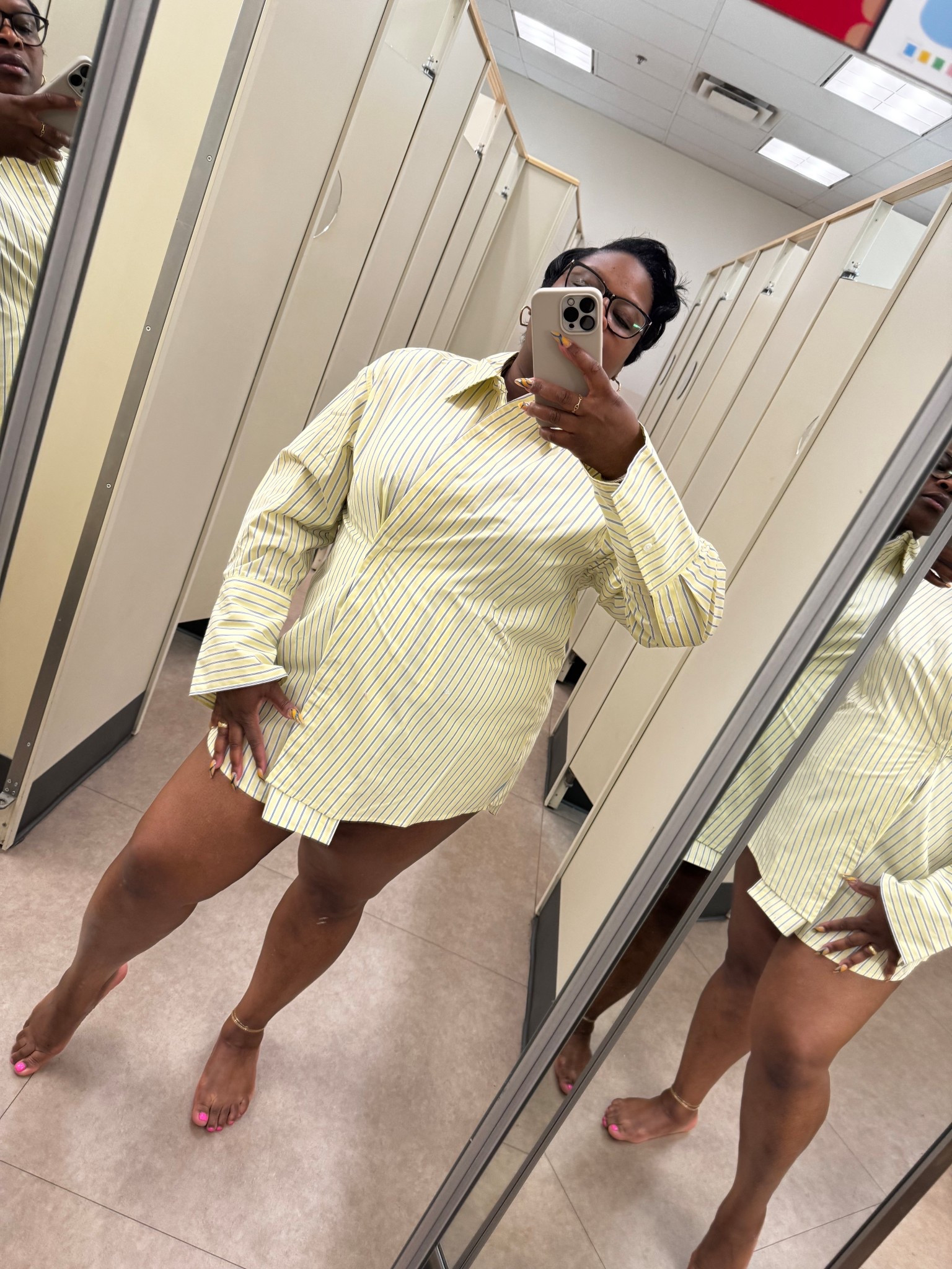 Long sleeve button down wrap shirt 

#LTKPlusSize