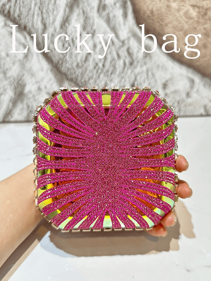 1PC Luxury Rose Red Rhinestone Bling Women Handbag, Mini Size Women Crystal Box Clutch Bag, Elega... | SHEIN