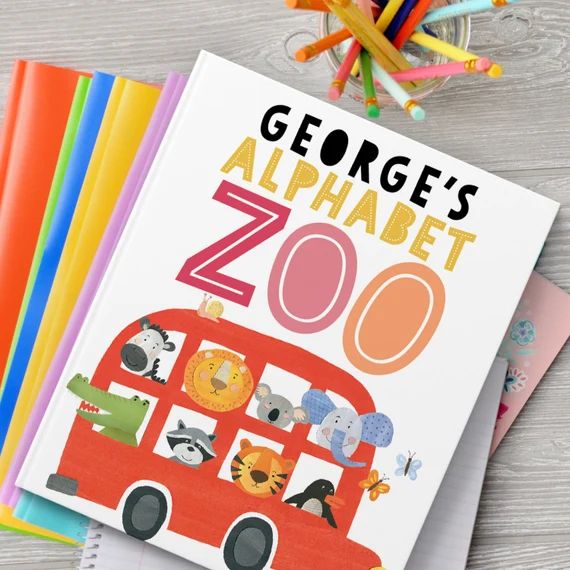 Personalised Alphabet Zoo Story Book for first birthday, new baby and christening, Christmas Gift... | Etsy (US)