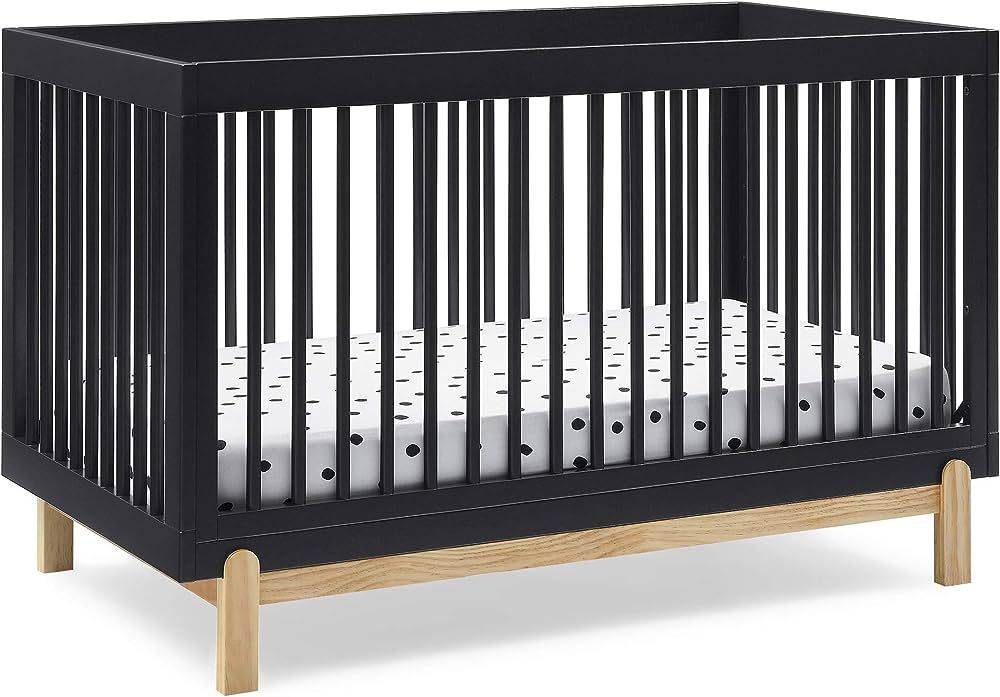 Delta Children Poppy 4-in-1 Convertible Crib, Greenguard Gold Certified, Midnight Grey/Natural | Amazon (US)