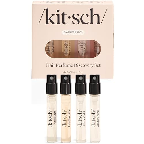 Kitsch Hair Perfume For Women (Discovery Set) - Pistachio Latte, Warm Sugar, Sheer Violet & Amber Shores - Patented Odor-Eliminating Technology, Hair Spray and Body Mist - 4 x 1.5mL | Amazon (US)