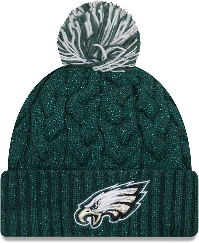 New Era Women's NFL Official Cozy Cable Knit Cuff Pom Beanie Hat | Amazon (US)