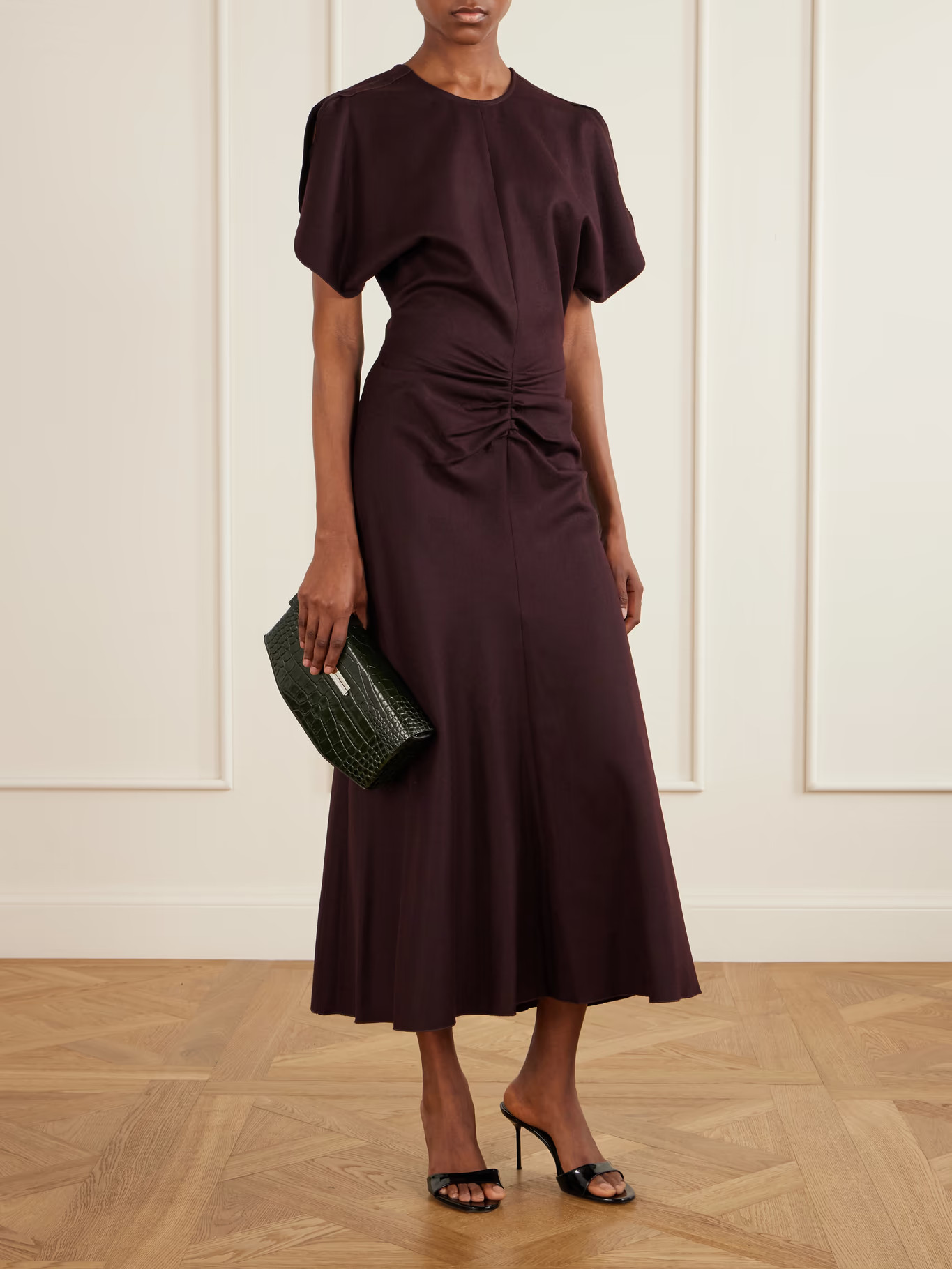 Bela draped wool midi dress | NET-A-PORTER (UK & EU)
