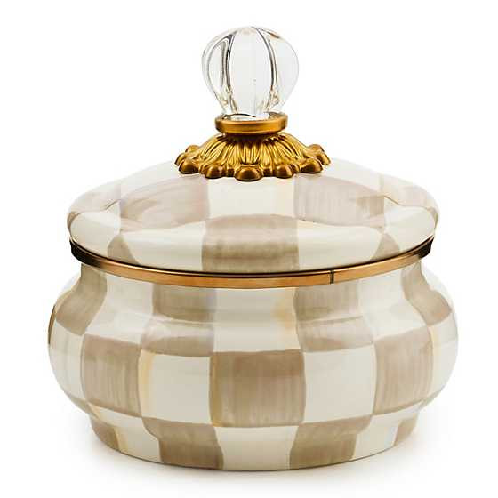 Mocha Check Medium Kitchen Canister | MacKenzie-Childs