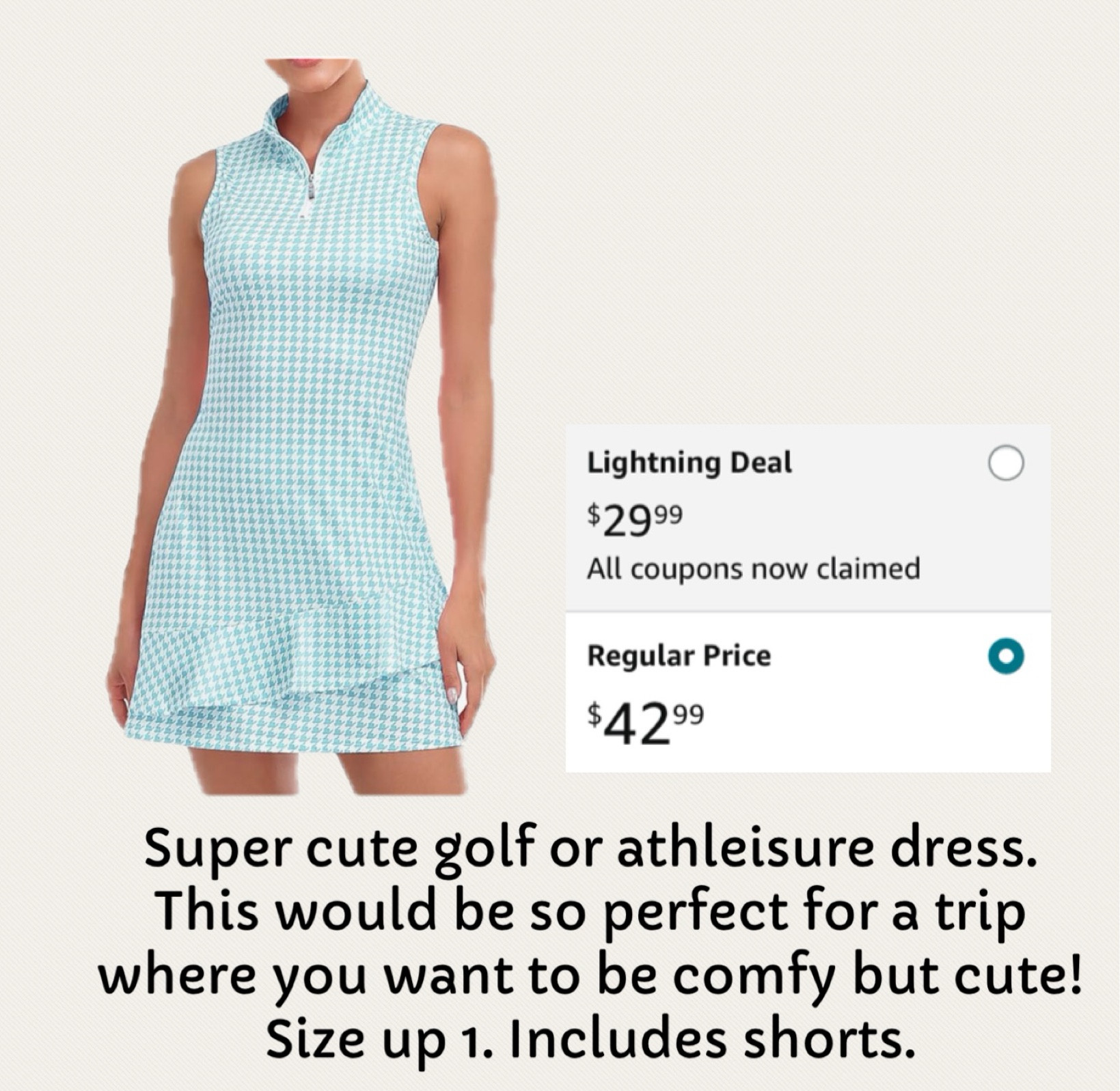 Preppy ruffled golf dress
Athleisure
Activewear
Active dress
Theme park outfit 
Vacation outfit
Tennis outfit 
Lightning deal
Size up 1

#LTKFitness #LTKSummerSales #LTKActive
