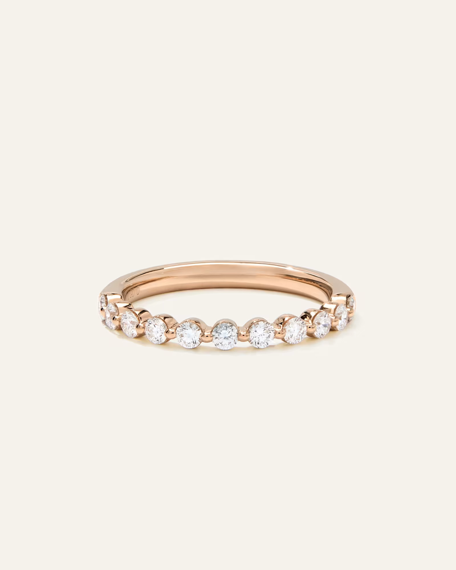 Lab Grown Diamond Single Shared Prong Halfway Band in Rose Gold | Quince