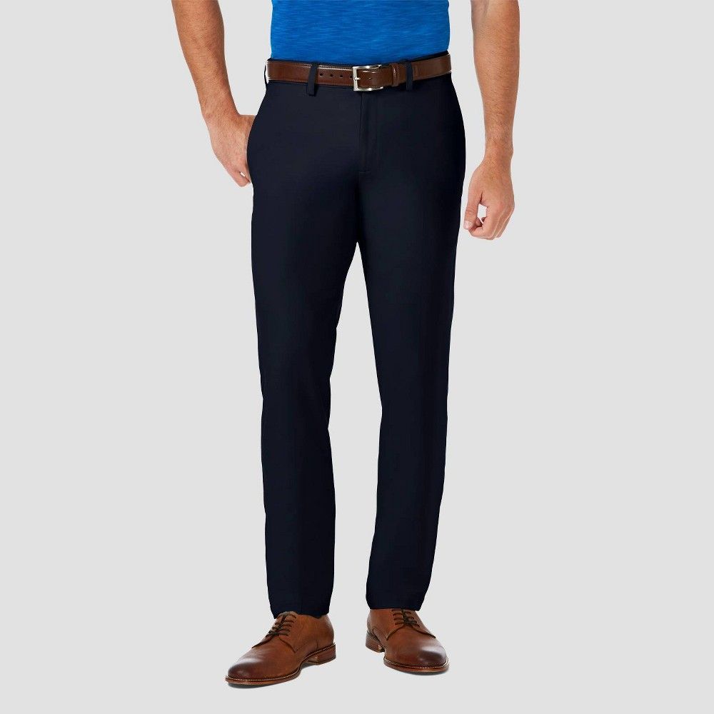 Haggar Men's Cool 18 PRO Slim Fit Flat Front Casual Pants - Navy 38x30, Blue | Target