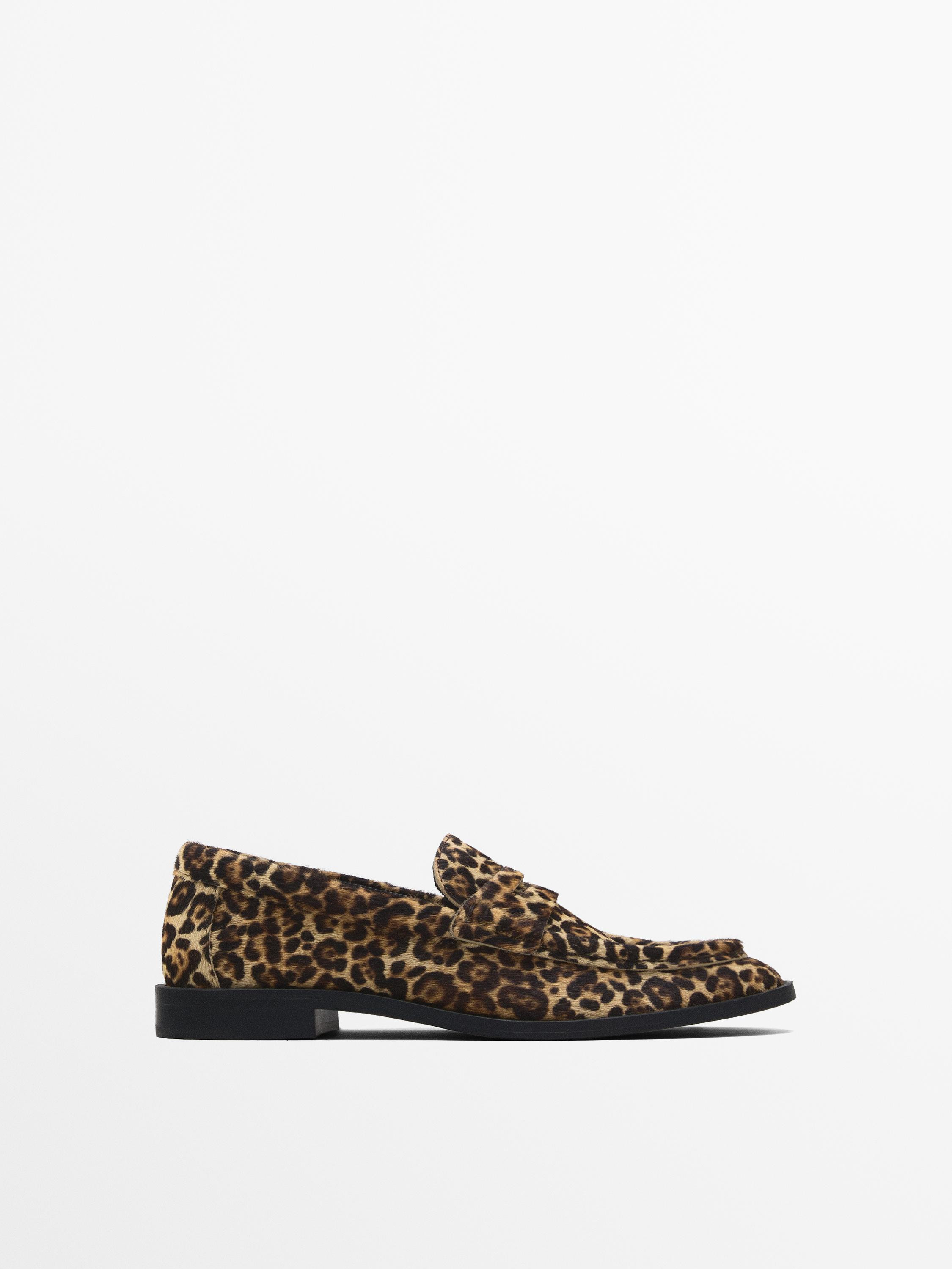 Animal print penny loafers | Massimo Dutti US