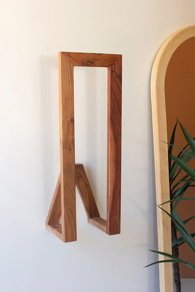 Vertical Wooden Wall Towel Rack for Bathroom Storage 28" H by | Wayfair North America