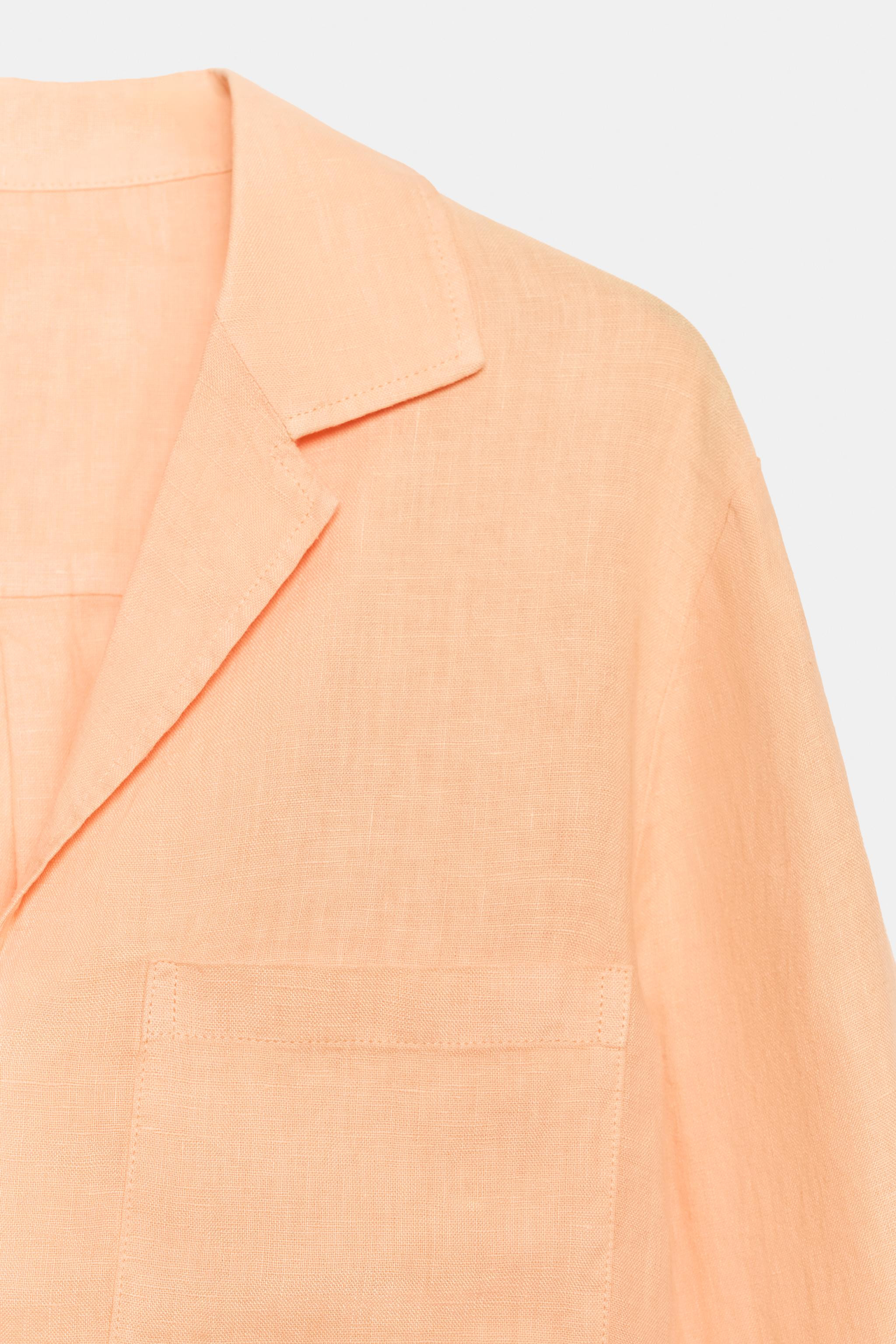 100% LINEN SHIRT WITH POCKET ZW COLLECTION | Zara UK