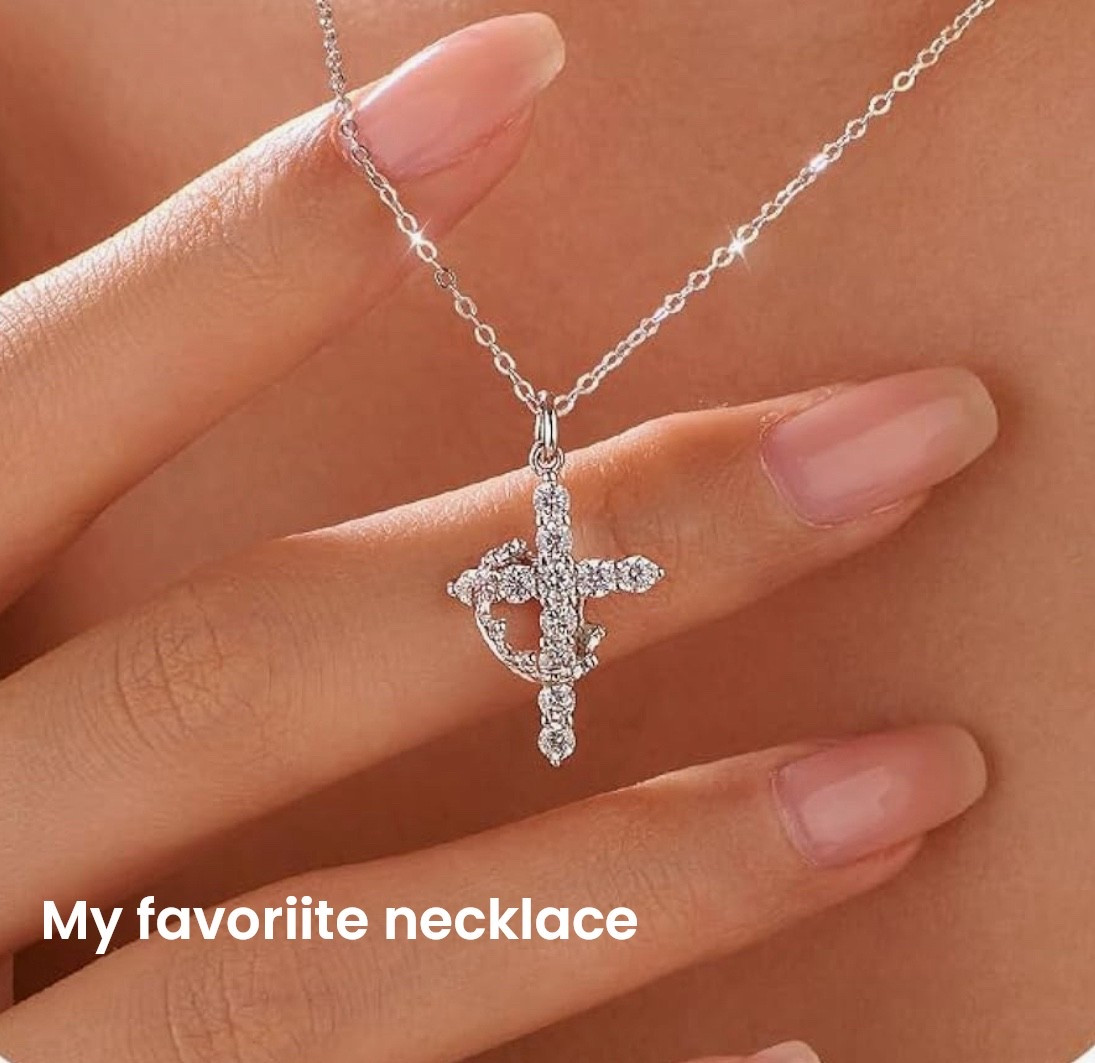 Cross and crown necklacee