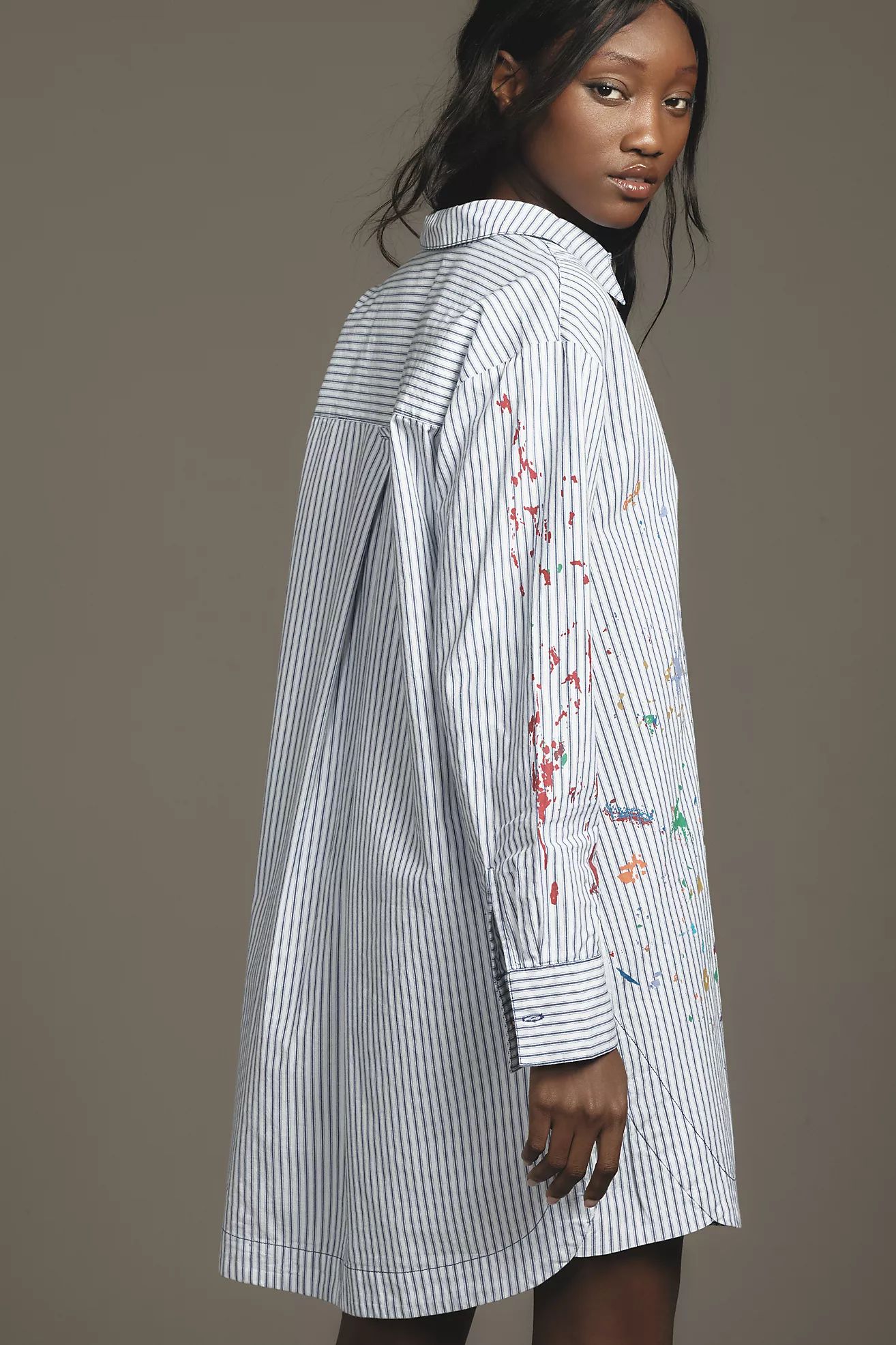 Pilcro Paint Splatter Long-Sleeve Shirt Dress | Anthropologie (US)