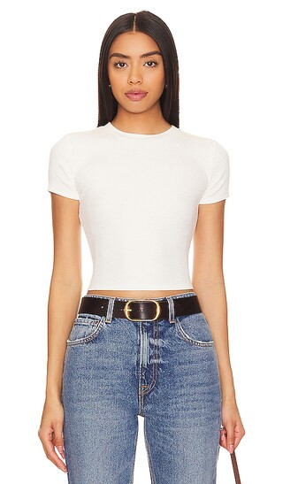 Emma Cropped Tee in White | Revolve Clothing (Global)