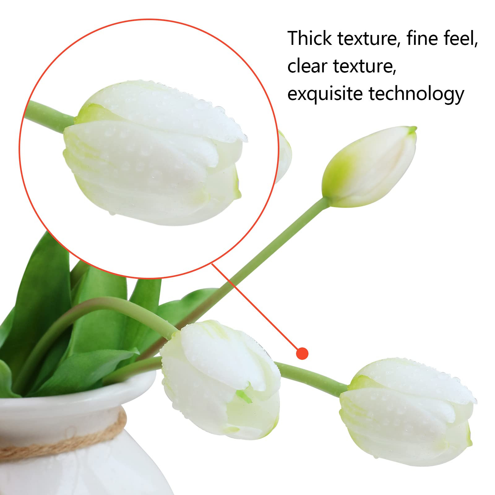 Artificial Flowers 20pcs Fake Tulips Real Touch, Faux Latex Tulips Flowers with Gift Box Soft Fau... | Amazon (US)