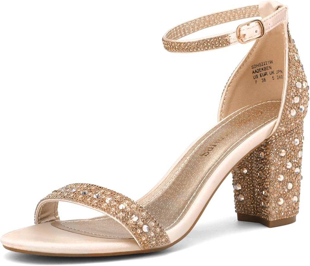 DREAM PAIRS Women's Chunk Low Heel Pump Sandals | Amazon (US)