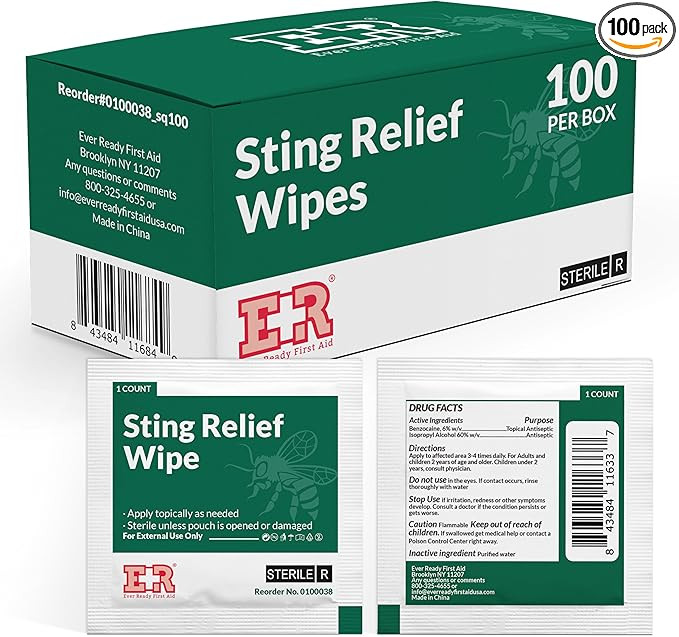 Ever Ready First Aid Sting Relief Wipes, 100 Count… | Amazon (US)