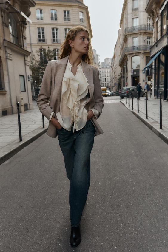 HERRINGBONE WOOL BLAZER | Zara UK