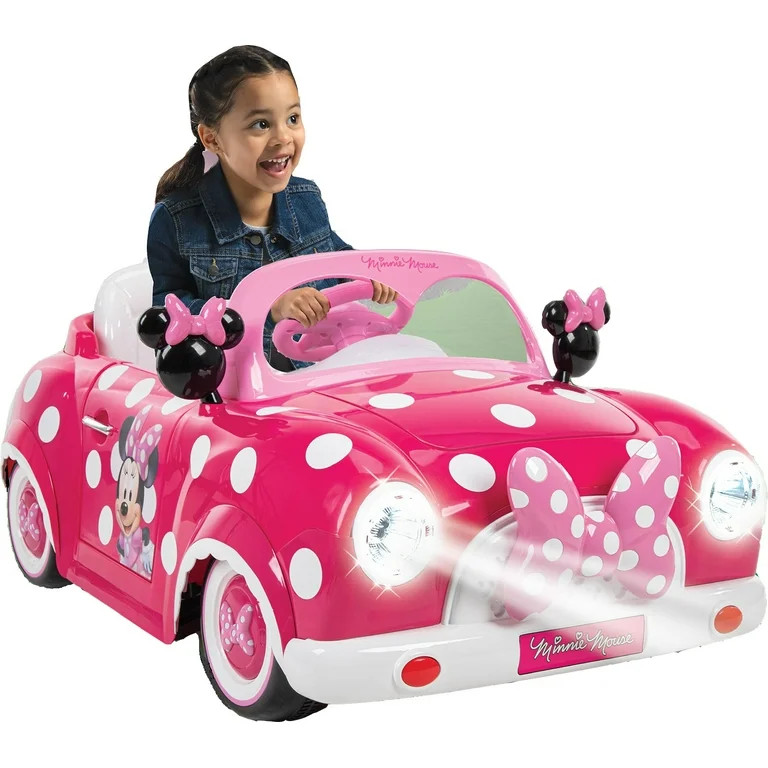 Disney Minnie Mouse Convertible Car 6-Volt Electric Ride-On by Huffy - Walmart.com | Walmart (US)
