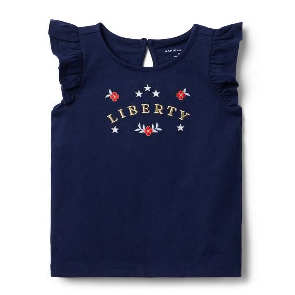 Liberty Embroidered Ruffle Sleeve Tee | Janie and Jack