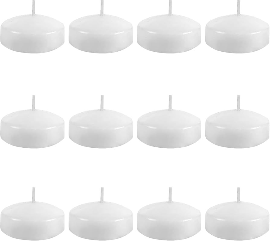 12 Pack Floating Candles 2” 6 Hour White Unscented Dripless Wax Discs, Floating Candles for cen... | Amazon (US)