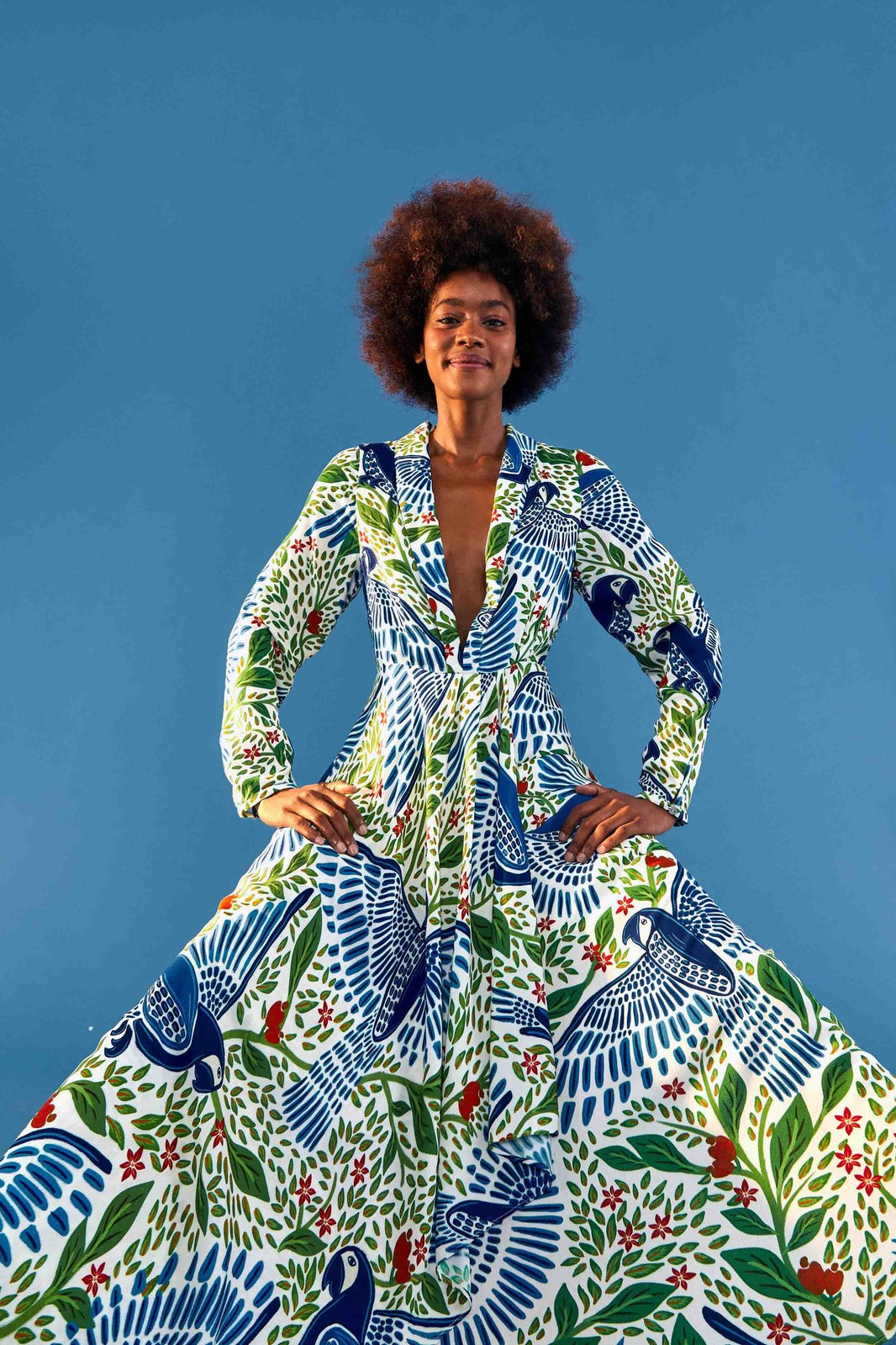 Blue Macaw Flight Maxi Dress | FarmRio (US)