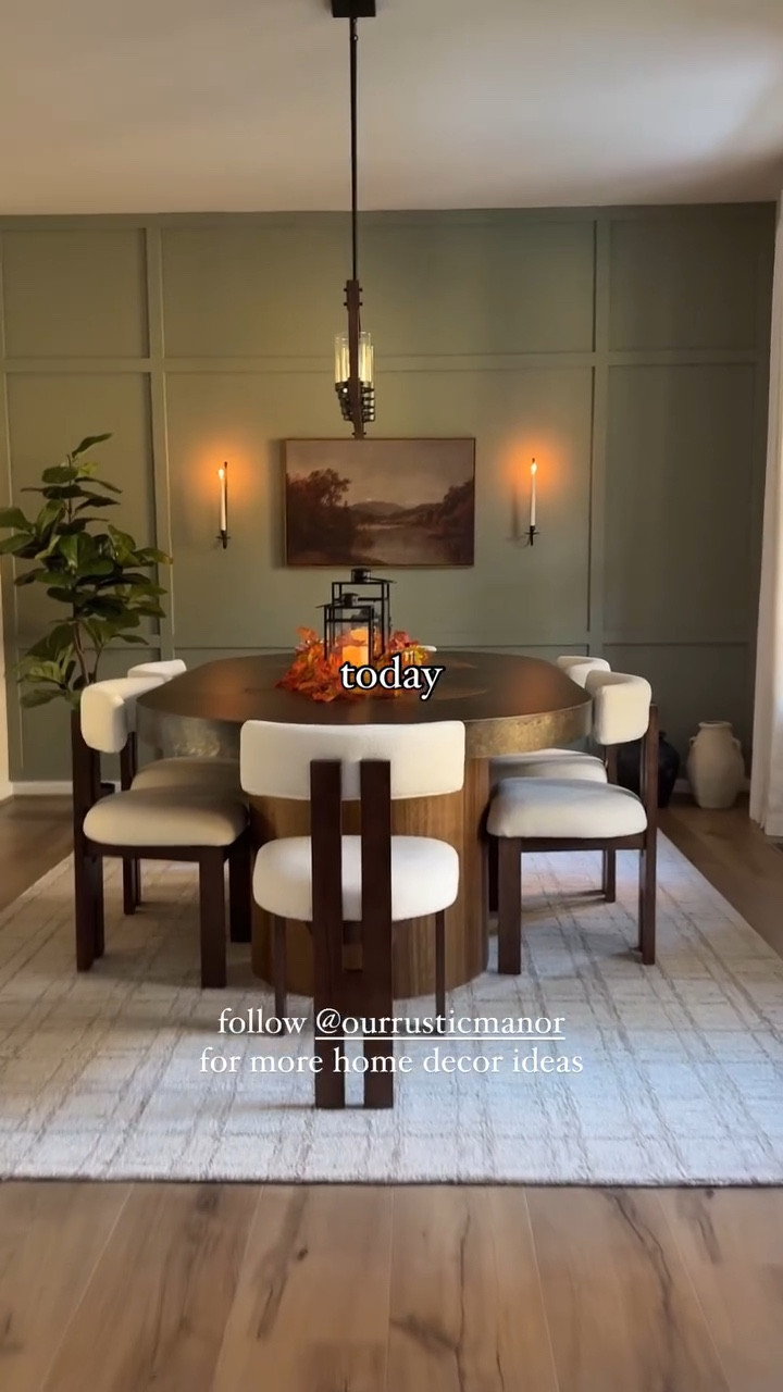 Realized I never shared the before and after of my formal dining room! Still so obsessed with how this project turned out, especially the DIY accent wall. What do you think of the transformation? Let me know in the comments.

✨ Like this post and follow @ourrusticmanor for home inspiration and decor ideas.

✨ Links to shop these items are in my bio. Comment DINING ROOM to get the links directly sent in your inbox.

#DiningRoomReveal #DIYAccentWall #HomeDecor #moody #moderndiningroom #fall #autumnvibes #diningroom #diy #ａｅｓｔｈｅｔｉｃ