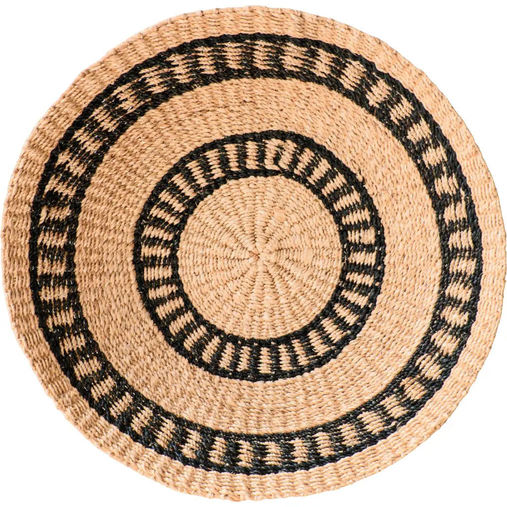 LIKHA Natural & Black Round Wall Basket in Natural + Black at Nordstrom, Size 16X16 | Nordstrom