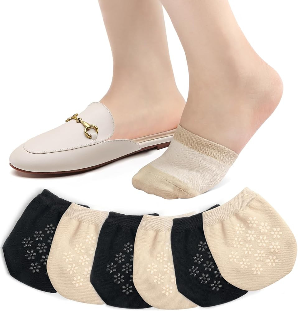 Women's Toe Socks for Mules, Half Socks for Women Toe Toppers Liner No Show Toe Covers 4-8 Pairs | Amazon (US)