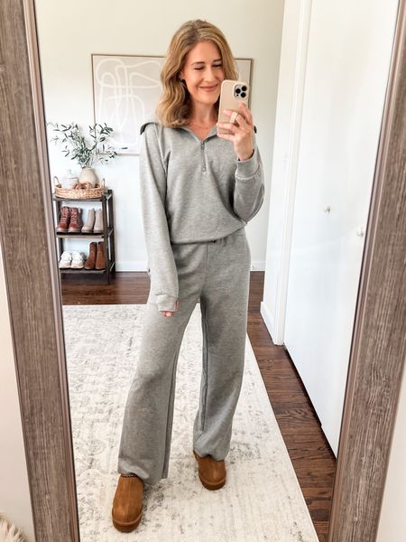 Amazon loungewear matching set, spanx air essentials inspired. I am 5’8” and it’s not long enough for me 🙈 really wish it was another inch or two longer. Otherwise great quality and fits tts! 

#LTKfindsunder50 #LTKover40 #LTKstyletip
